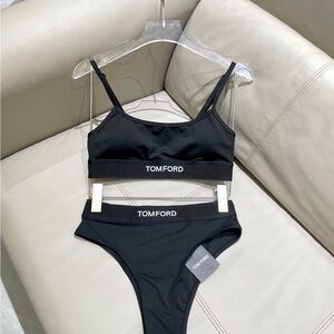 Tom Ford Black Logo Bikini Set